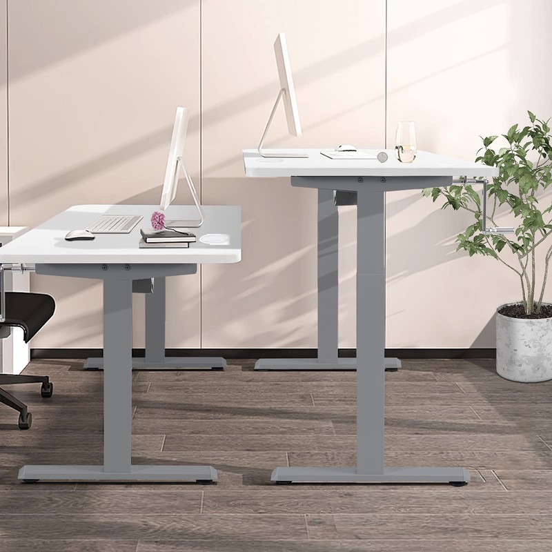 Tangkula Hand Crank Stand Up Desk Frame, Manual Height Adjustable