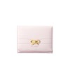 Bow Short Wallets for Women Pink Bifold Small Purse with