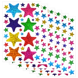 30 Sheets (960pcs) Sparkle Star Stickers Assorted Sizes Glitter Self-Adhesive Stickers Reward Star Label Stickers for DIY Crafts Home School Decoration