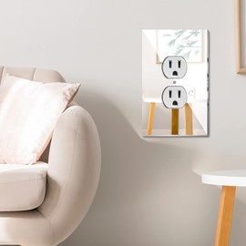 5.5 x 3.5 Inch Mirror Light Switch Covers Outlet Covers Jumbo Acrylic Duplex Wall Plate Mirrored Clear Electrical Outlet Cover for Bathroom Indoor Outdoor Supplies Oversize (Single Gang Socket,4 Pcs)