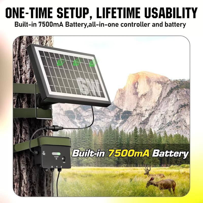 SUNAPEX 6W Solar Panel for Trail Camera Solar Battery Charger