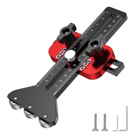 Adjustable Sliding Roller, Three-Wheel Sliding Guide Roller, Black Aluminium Alloy Bearing Rollers, Spring Board for Table Saw Woodworking Milling Tables (Black)