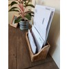 Purity Style Rustic Carved Wooden Letter Rack/Desk Tidy - Three