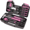 39 Piece All Purpose Basic Household Pink Tool Kit for