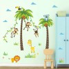DaraBaby Vinil Decorativo Infantil Palmeras Y Animales De La Selva