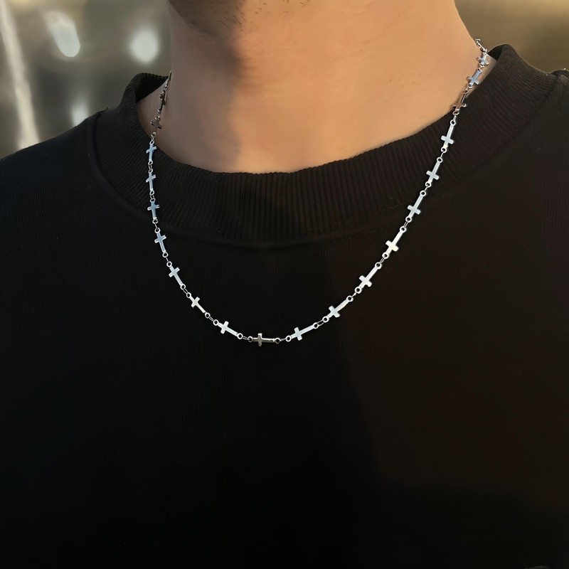 Tasiso Cross Necklace, Men's, Popular, Hypoallergenic, Cross, Men's Snake Necklace,