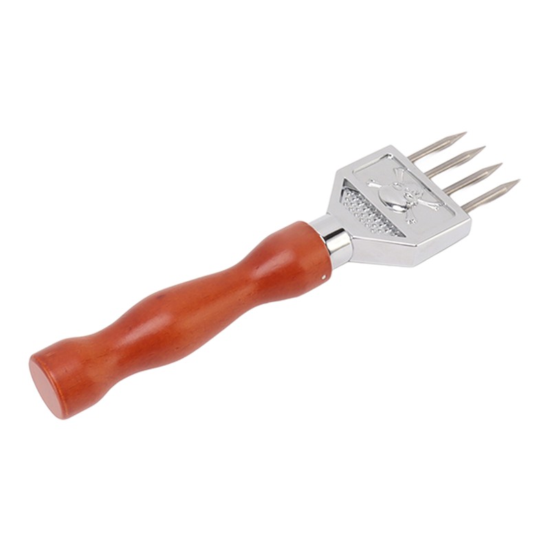 Ice Chipper 304 Stainless Steel Ice Crusher with Wooden Handle