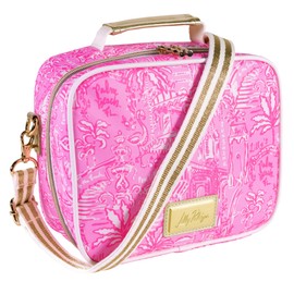 Lilly Pulitzer Insulated Lunch Box for Women, Cute Lunch Cooler Bag with Adjustable/Removable Shoulder Strap (Palm Beach Playground)