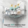 Moforoco Corner Shower Caddy Shelf Organizer Rack, Self Adhesive Black