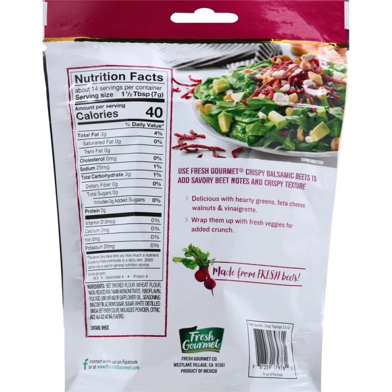 Fresh Gourmet Crispy Balsamic Beets | 3.5 Ounce