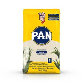 White P.A.N. White Corn Meal – Pre-cooked Gluten Free and Kosher Flour, 2 Size ... - 5 lb (Pack of 1)