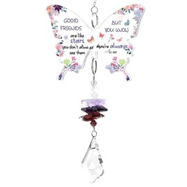 1 PCS Butterfly Friendship Gifts for Women, Friend Gifts for Women Suncatcher, Gift for Friends Female Sun Catchers for Garden, Birthday Anniversary Graduation Presents