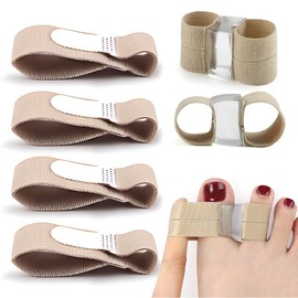 Pack of 4 Finger Bandage with 2 Pieces Toe Separator, Toe Correction, Trigger Finger Splint, Bandage Finger, Adjustable Finger Protection for Middle Finger, Ring Finger, Small Finger