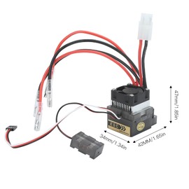 RC 360A Brushed ESC Brushed ESC Electronic Speed Controller 360A Waterproof ESC with Cooling Fan with Heatsink for 1/10RC Crawler Waterproof Dustproof Endurance Overheat Protection Throttle Signal
