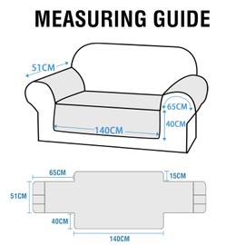 H.Versailtex 100% Waterproof Oversize 2 Seater Sofa Covers with Side Pocket, Modern Washable sofa Slipcovers with Extra Long Armrest Cover Dog Couch Cover Protector (Oversize 2 Seater, Grey)