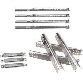 Grill Replacement Parts for Charbroil Advantage Series 4 Burner 463344015, 463343015, 463433016 Gas Grills, Stainless Pipe Burner, Heat Plate Tent Shield, Adjustable Carryover Tube