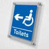 V Safety Disabled Toilets Arrow Left Blue 200 x 300