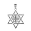 Dazzling Sterling Silver Star of David with Jerusalem Cross Charm