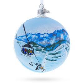 Les Portes du Soleil Ski Resort, Switzerland and France Glass Christmas Ornament