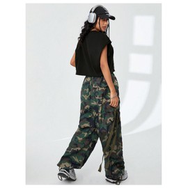 BEAUDRM Women's Figure Print Round Neck Crop Tee Casual Sleeveless Loose Fit Pullover T Shirt Black and Grey X-Large