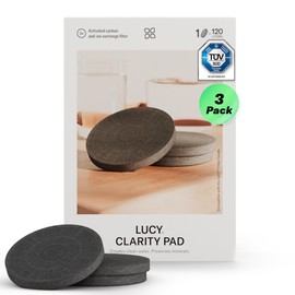 LUCY® 3x Filtri Clarity Pad per Caraffa Filtrante LUCY® - Filtro Depuratore Acqua, Carboni Attivi - Purificatore acqua per la rimozione di cloro, inquinanti vari e metalli pesanti
