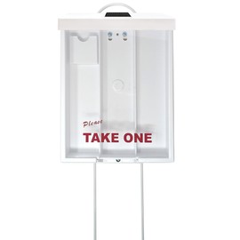 Outdoor Real Estate Brochure Box with Solar Lighted Snap Shut Lid, Take One Document Holder Can Hold 100, 8.5 x 11 Documents, Flyers, Literature and Other Needs (White with Solar Lid, Pack of 2)