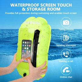 Hikeen Swim Buoy Pull Buoy, Waterproof, Visible Storage Space, Adjustable Waist Belt, Swim Safety Float, Suitable for Multiple Locations, Bright, Triathlon, Students, Kids, Adults, Beginners, Easy to