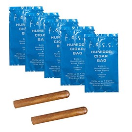 5 Pack FESS Products Travel Pouch Cigar Bag Ziplock Humidor Humidifier