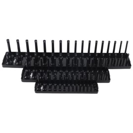 3PCS 1/4in 3/8in 1/2in Socket Holder Organizer Black Multifunctional Storage Set for Toolboxes
