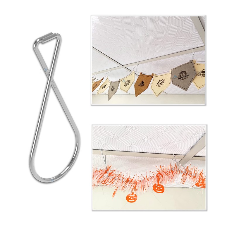 NACETURE Ceiling Hook Clips- 50 Pack Drop Ceiling Hanger Hooks