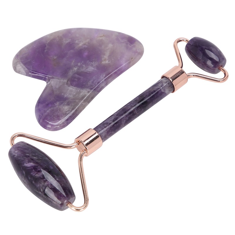Portable Face Roller Massager Facial Beauty Roller Heart Shaped Gua