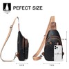 LATMAP Sling Bag for Women Men Leather Small Sling Backpack