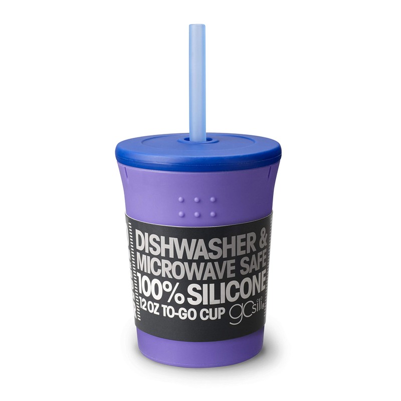 Evenflo GoSili Straw Cup, 12oz. Purple/Cobalt