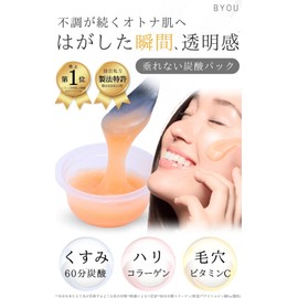 BYOU Removable Luxury Vitamin C Carbonated Mask, 2 Formula x 5 Doses (High Tightness, Rinse Free, Individual Packaging, Made in Japan, Face Pack)