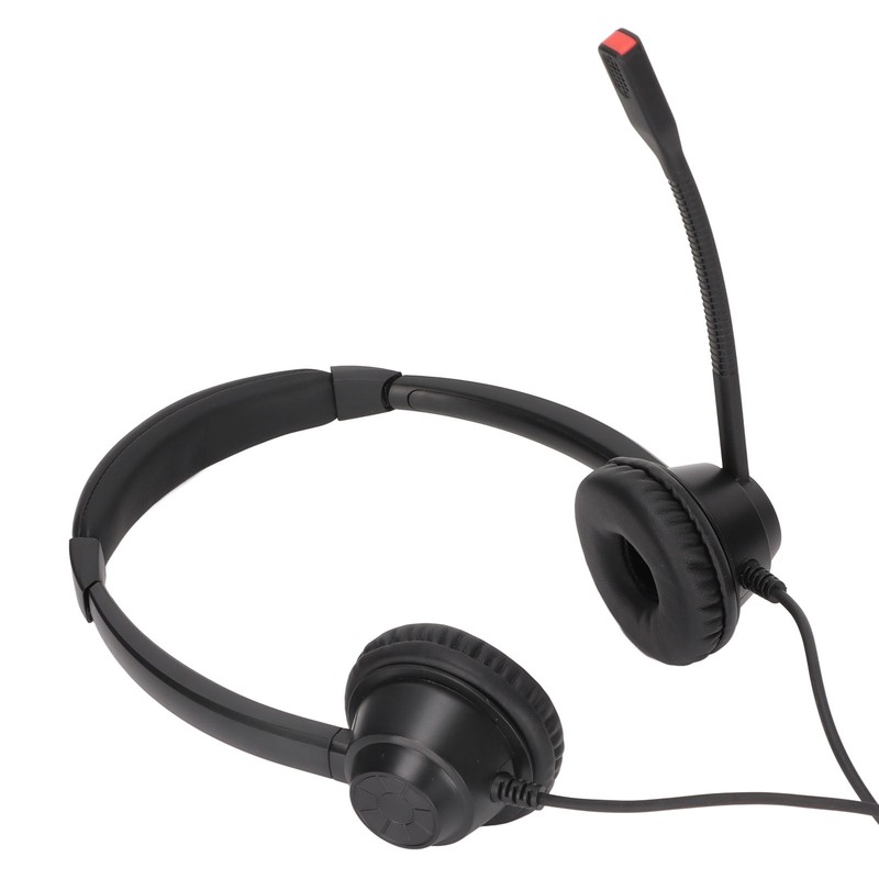 2.5mm Business Headset Binaural Corded Headset with HD Mic for