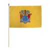 New Jersey 12x18in Stick Flag - 1 dozen pack
