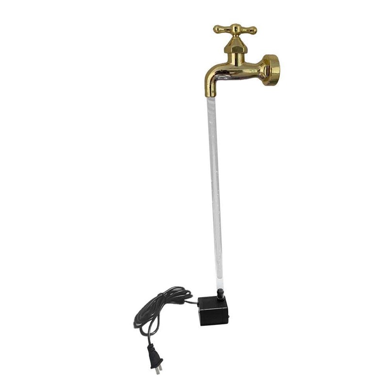 Decorative Metal and Plastic Faucet Fountain with Circulating Water, for