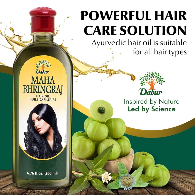 Dabur Maha Bhringraj Herbal Ayurvedic Hair Oil – Infused with