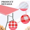 3 Pcs Plastic Picnic Table Cover Checkered Tablecloth Fitted Rectangular