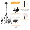 TWINKVILLA Solar Chandelier Outdoor, 4-Lights 23" Rustic Farmhouse Industrial Iron