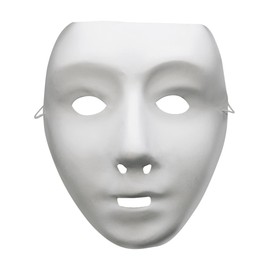 Smiffys Robot Mask, White on Elastic, Eyemasks Fancy Dress, Adult Dress Up Masks