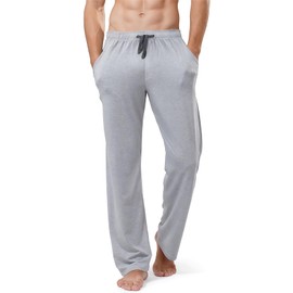 Mens Yoga Sweatpants Athletic Lounge Pants Lightweight Elastic Waist Jogger Pajamas Casual Pants with Pockets (Light Grey, Medium)
