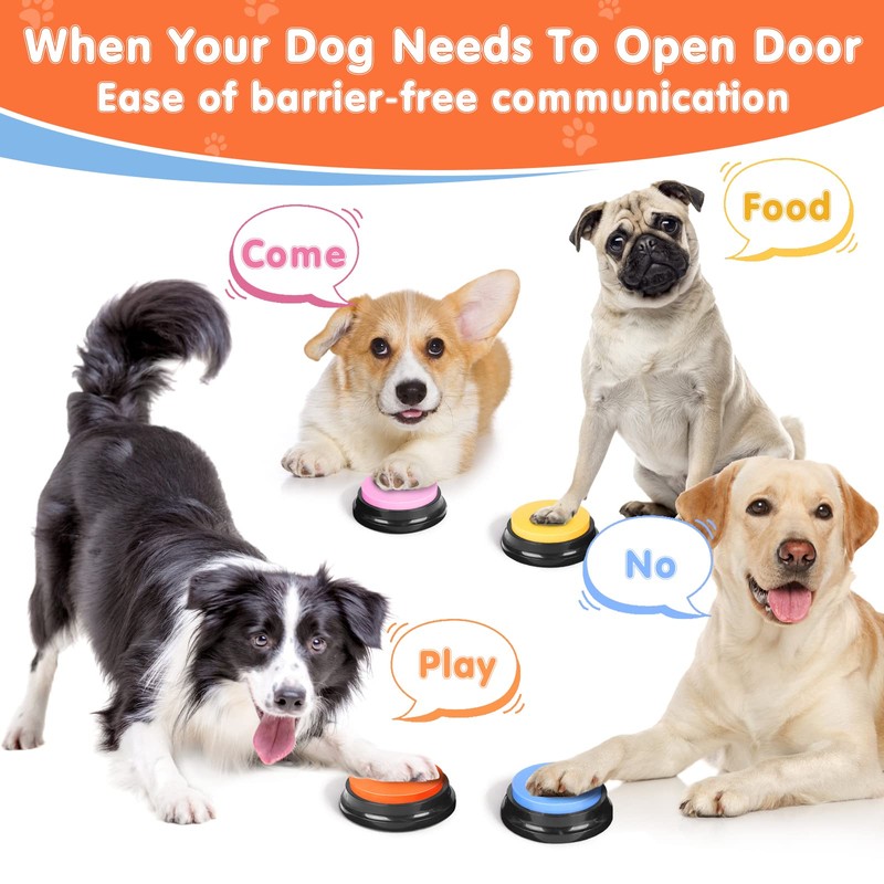 DCIAER Dog Buttons for Communication,Talking Buttons for Dogs,4 Recordable Sound
