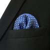 S&W SHLAX&WING Men's Handkerchiefs White Dots Blue for Suit Large