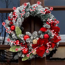 MACTING 18 PCS Christmas Picks Ornaments, Red White Candy Cane Christmas Ornaments, Candy Cane Christmas Decorations for Vase Garland Wreath DIY Craft Xmas Tree Topper Home Decor