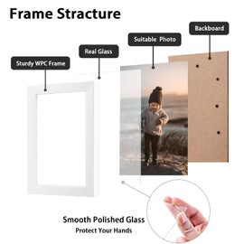 KINLINK 4x6 Picture Frames Black, Photo Frames with Real Glass for Table Top and Wall Mounting, Composite Wood Picture Frames for Horizontal or Vertical Display, Set of 6