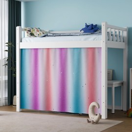 Vpory Bunk Bed Curtains - Girls Loft Bed Curtains Privacy Bottom Bunk Bed Curtain Customization Blockout Breathable Bunk Bed Canopy for Teens Children Students (Hollow Stars, Twin/Full)