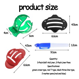 ATBUSS 3 Pack Golf Ball Liner Tools, 2 Pack Liner Pens, Golf Ball Marking Clips, Golf Ball Marking Tools, Golf Ball Alignment Kit, Golf Ball Marker