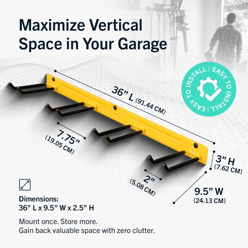 StoreYourBoard 36" Garage Tool Organizer Wall Mount | Garden Tool