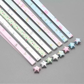400 Sheets Cute Floral Origami Stars Paper Folding Strips Package DIY Paper